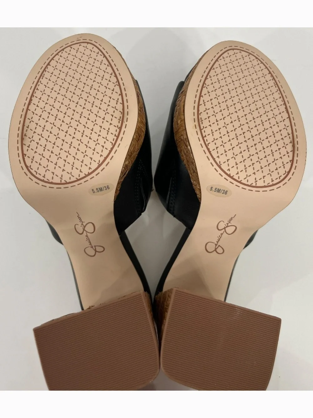 NWB Jessica Simpson Kameena Block Heel Platform Shoes Size 5.5 Black